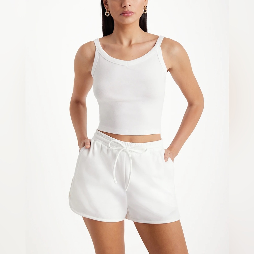 Express High Waisted Fleece Knit Pull On Shorts